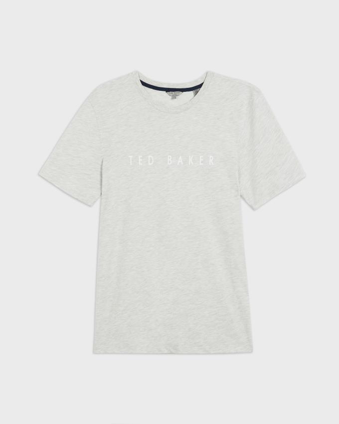 T-Shirt Ted Baker Short Sleeve Branded Grise Homme | IYO-56191000